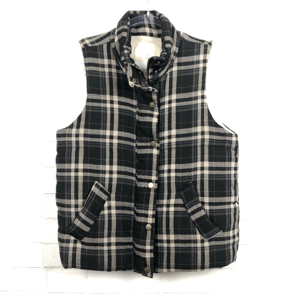 Anthro Hei Hei Quincy Puffer Plaid Women's Vest